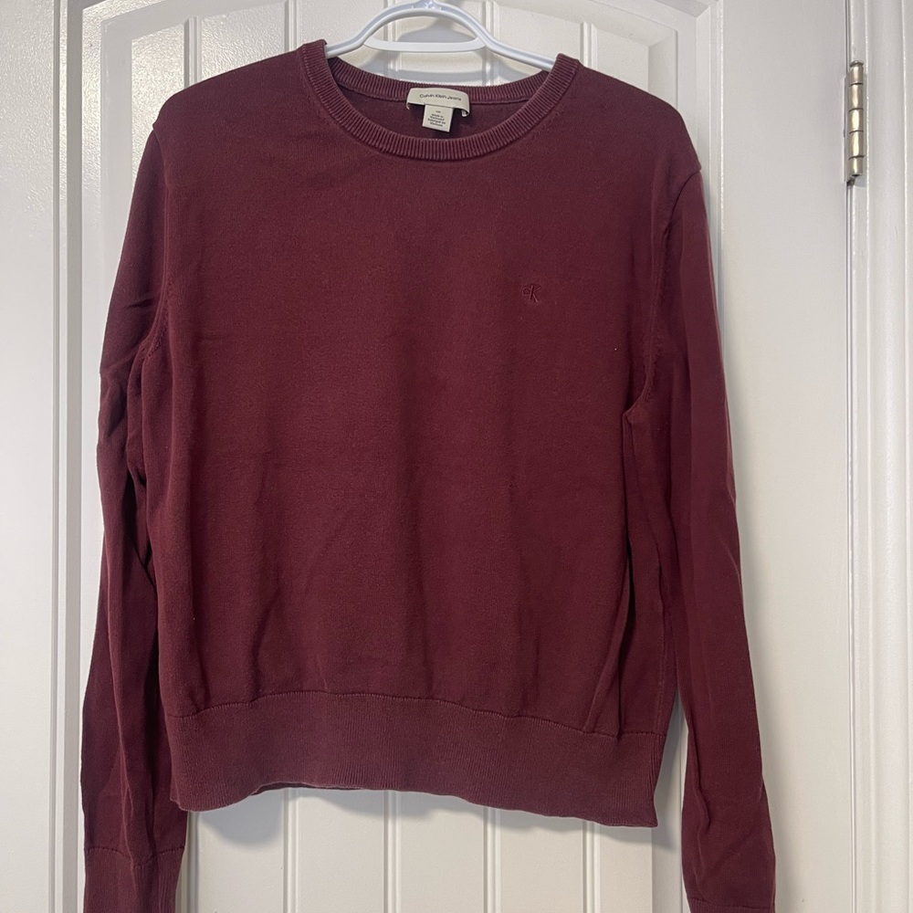 Calvin Klein Maroon Crew Neck Sweater